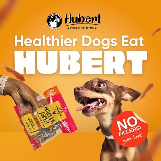 Hubert Pet Premium Chicken Jerky Dog Treats, Grain Free, Low Ingredient, USA Tested, 2.5 lbs Super Value Pack