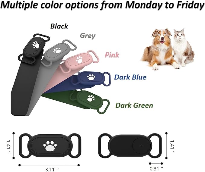 5 Pack Dog Collar Holder Compatible with Samsung Galaxy Smarttag 2,Waterproof Silicone Tracker Case Holder for Samsung Galaxy Smart Tag 2,Anti-Scratch Pet Dog Cat Collar Smarttag2 Case