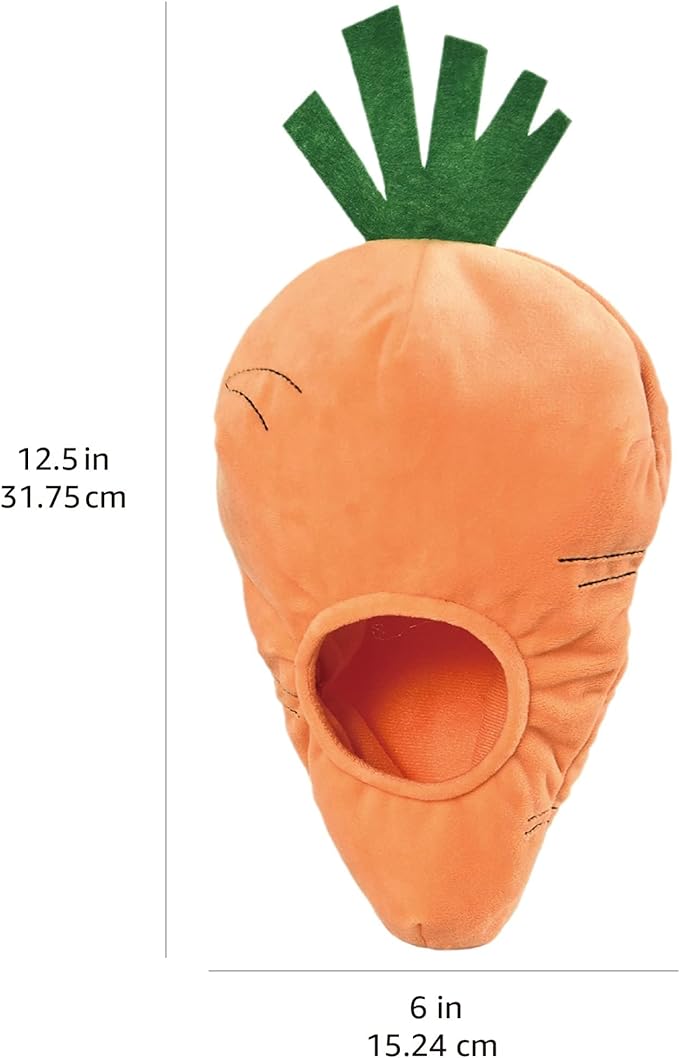 Amazon Basics Hide and Seek Squeaky Dog Plush Toy, Rabbit and Carrot, Orange and white, 5 Pack