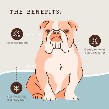 Natural Dog Company Premium Dog Dental Chews, Natural Dental Sticks to Clean Teeth and Freshen Breath, Helps Control Plaque and Tartar Treats for All Breeds and Sizes, Made in USA, 18 Count