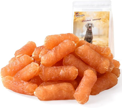 Dog Treats Chicken Sausage, Natural Chicken Jerky Training Treats for Dogs w/Glucosamine, Chondroitin, MSM and Taurine, Low Fat Soft Chewy Snacks 10.58oz