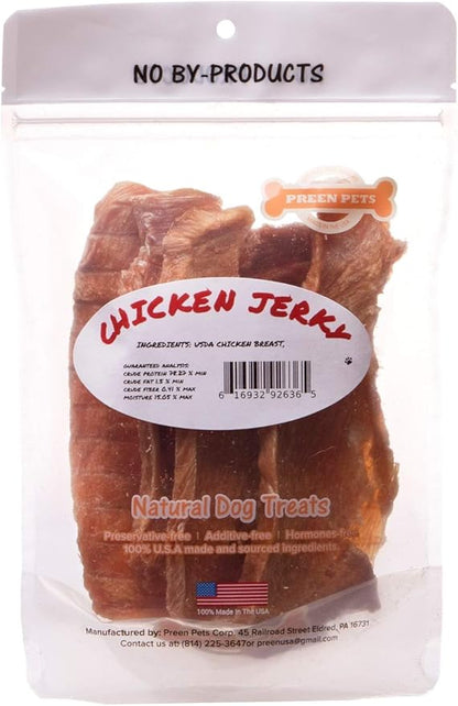 Preen Pets Chicken Breast Jerky Dog Treats - 100% USA Lean Chicken Breast (2 Pound)