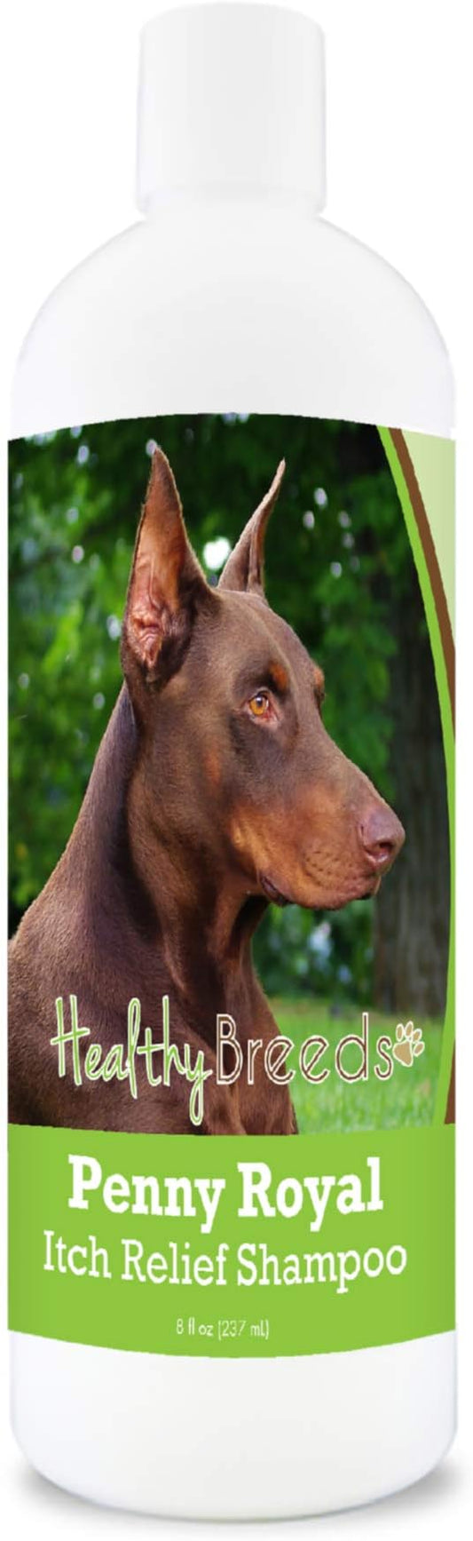 Healthy Breeds Doberman Pinscher Penny Royal Itch Relief Shampoo - Stop The Scratching & Relieve The Itch with Essential Oils of Eucalyptus & Cedarwood - Mint Scent - 8 oz