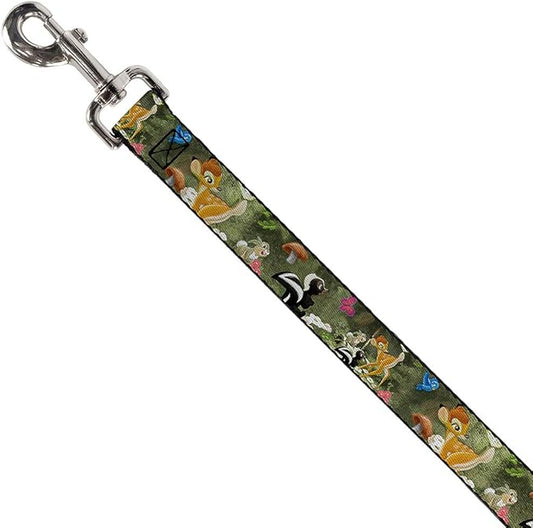 Buckle-Down Pet Leash - Bambi & Friends Scene - 6 Feet Long - 1" Wide