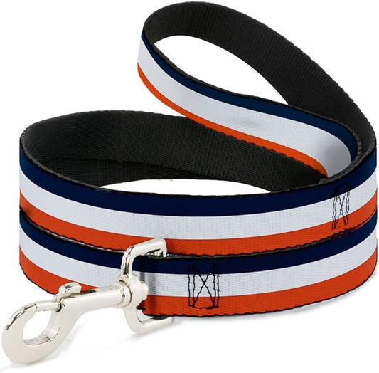Dog Leash Stripe Navy White Orange 6 Feet Long 1.5 Inch Wide