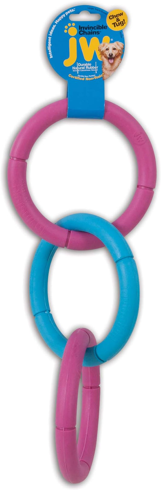 JW Pet Interactive Rubber Tug & Chew Toy Dog Toy, Large, Colors May Vary