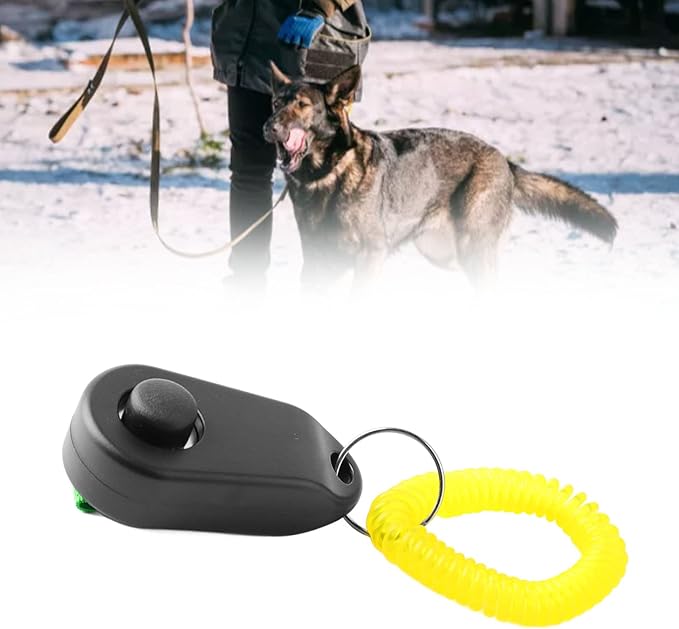 Zerodis Pet Dog Training Clicker with Wrist Bands Strap Assorted Color Dog Positive Behavior Rein Forcer for Pets All Ages Puppy and Adult Dogs Built in Poop Bag Dispenser Easily Carrying