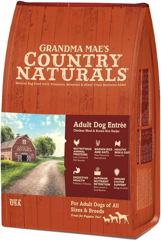 Grandma Mae's Country Naturals Grain Inclusive Dry Dog Food 12 LBS Adult Chicken & Brown Rice