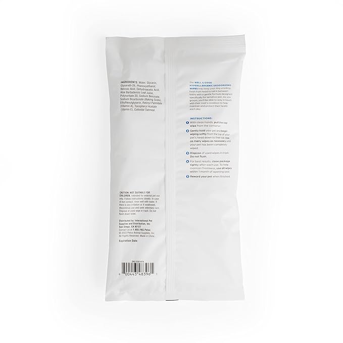 Petco Brand - Well & Good Hypoallergenic Deodorizing Dog Wipes, Pack of 24, 24 CT
