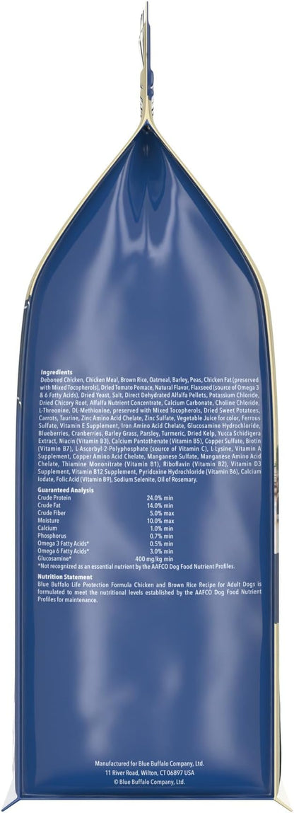 Blue Buffalo Life Protection Formula Natural Adult Dry Dog Food, Chicken and Brown Rice 5-lb Trial Size Bag