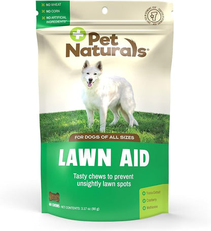 Pet Naturals Lawn Aid Dog Urine Neutralizer for Lawn - 60 Chicken-Flavored Chews - Healthy Dog Treats for PH Balance in Urine Maintain Green Grass and Support Bladder & Urinary Tract Health