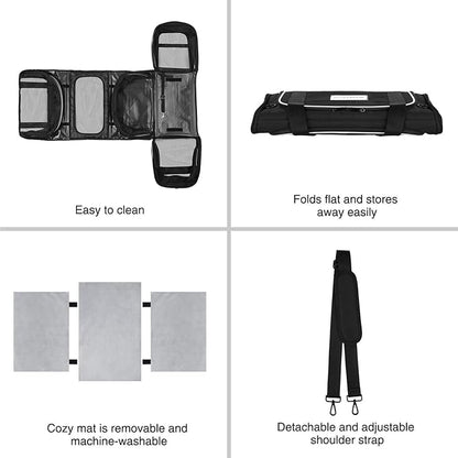 Airline Approved Expandable Pet Carrier with Mesh Pockets, Shoulder Strap, Washable Pads - For 2 Cats, Kittens, Puppies, Dogs