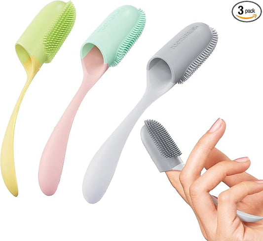 3Pack Dog Toothbrush Dog teeth cleaning Kit, Cat Toothbrush, Pet finger toothbrush for dog Teeth Cleaning & Dental Care, Pet Finger Toothbrush Kit Excludes Dog Toothpaste(Multi-colored)