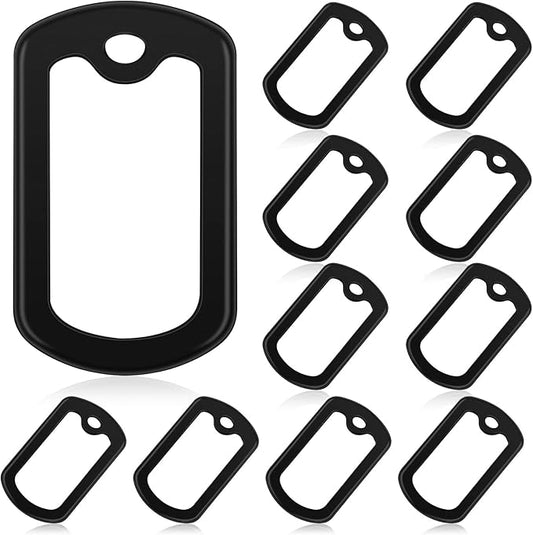 10 Pack Dog Tag Silicone Silencer Black Military Dog Tags Silencers for Authentic Military Id Tags Rubbers to Reduce Noise and Protect Tag, 52 x 31 mm/ 2.04 x 1.22 Inches