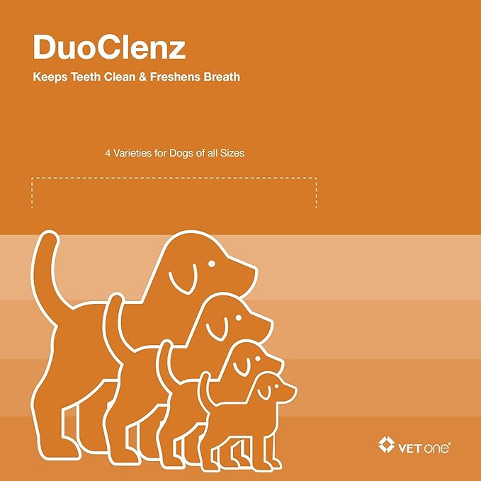 vetone DuoClenz Enzyme Coated Dental Chews for Medium Size Dogs 30 Count