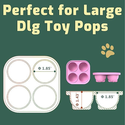 Pet Feeder Pink Silicone Treat Tray Mold Compatibility with Pupsicle Toy, Large Dogs