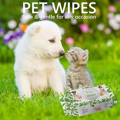 Pure and Natural Pet Grooming and Cleansing Wipes for All Pets (Unscented) 100 ct.