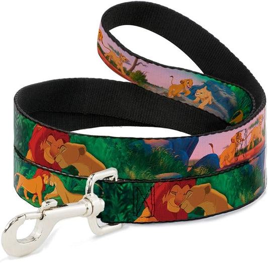 Buckle-Down Pet Leash - Lion King Simba & Nala Growing Up Scenes - 4 Feet Long - 1/2" Wide