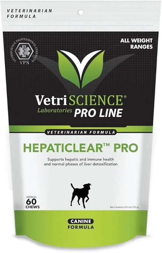 VetriScience Pro Hepaticlear Pro Liver Supplement for Dogs, 60 Chews