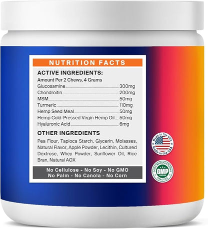 ALFIE'S CHOICE Hip and Joint Chews for Dogs - Advanced Hemp & Glucosamine for Dogs, Hip Joint Supplement for Dogs, Chicken Flavor Dog Joint Supplement Large Breed & Small Breed - 12 oz, Appx 160 Ct