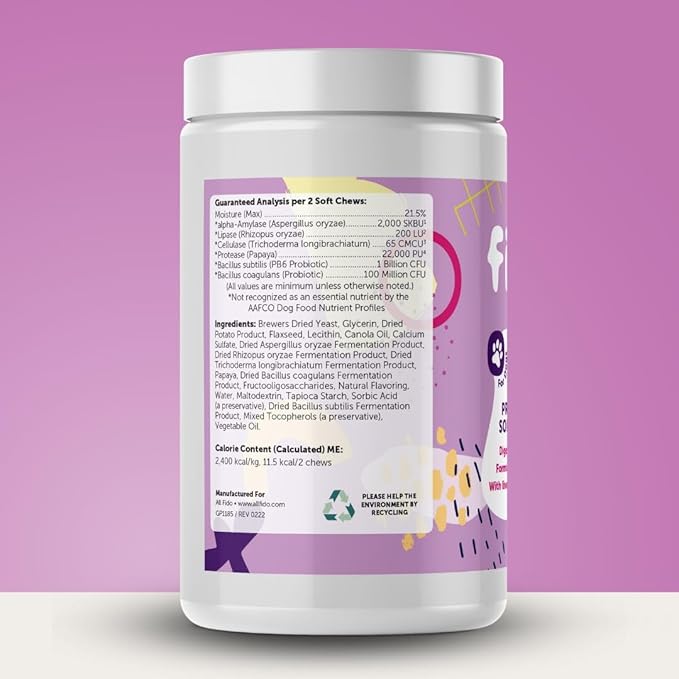 Fido Steady Stomach Probiotic Soft Chews, Chicken Flavor, 60 Chews | Organic Digestive Supplements | Supports Gut Health & Sensitive Stomachs | Veterinarian Approved for All Life Stages