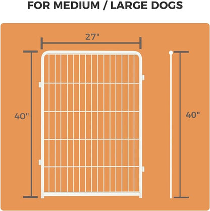 FXW Homeplus Dog Playpen Designed for Indoor Use, 40" Height for Large Dogs, White│Patented