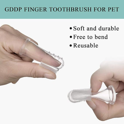 Dog Toothbrush for Dog Teeth Cleaning, Soft Silicone Finger Toothbrush for Dogs, Comfortable, No Damage to Gums, Natural, EP, Used as Cat Toothbrush and All Pet as Well(6PCS)