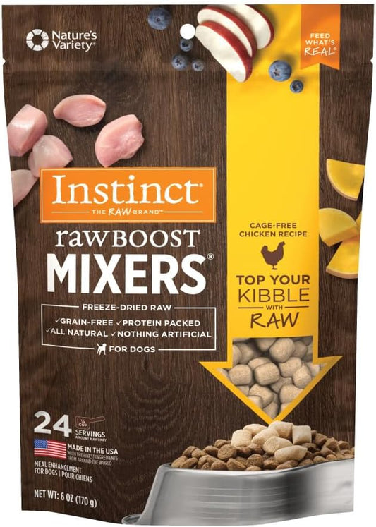 Instinct Raw Boost Mixers Freeze Dried Raw Dog Food Topper, Grain Free Freeze Dried Dog Food Topper 6 Ounce (Pack of 1)