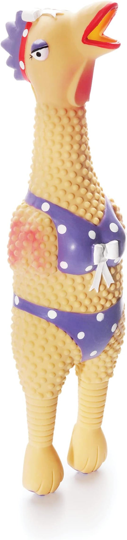 Charming Pet Squawkers Henrietta Latex Rubber Chicken Interactive Dog Toy, Small