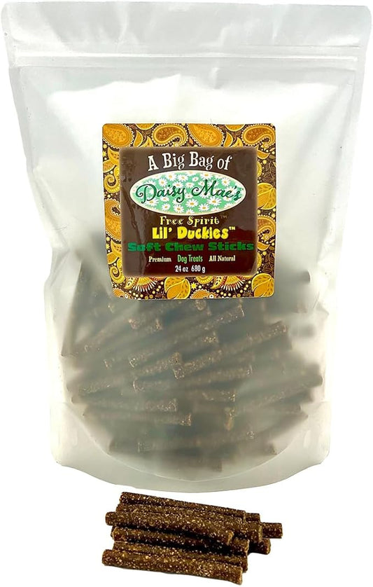 Daisy Mae's Free Spirit Lil' Duckies Soft Chew Sticks, Duck Flavor, Made in The USA Dog Treats 24 oz Bulk