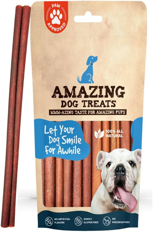 Amazing Dog Treats 12 Inch Collagen Stick - (10 Count) - Collagen Bully Sticks for Dogs - 95% Natural Collagen Sticks for Dogs - No Hide Bones for Dogs