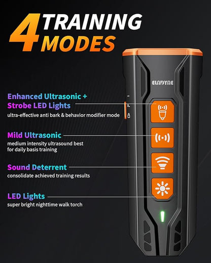 Ultrasonic Dog Bark Deterrent Devices, Anti Bark Dog Training & Behavior aids-3X Sonic Emitters 4 Modes 50ft Range Control－Barking Silencer Indoor & Outdoor, Rechargeable