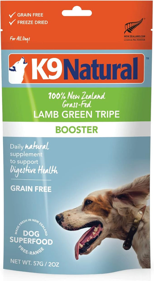 K9 Natural - Grain Free Freeze Dried Dog Food Supplement Booster - Lamb Green Tripe, 2oz