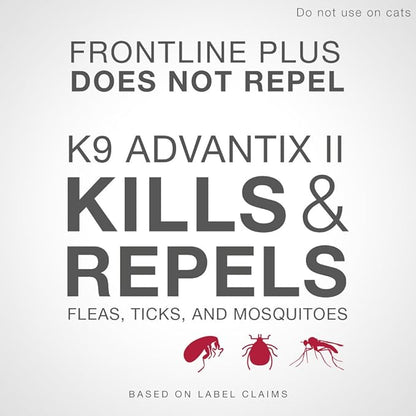 K9 Advantix II XL Dog Over 55 lbs & K9 Advantix II Large Dog 21-55 lbs Vet-Recommended Flea, Tick & Mosquito Treatment & Prevention | 1-Mo Supply Each