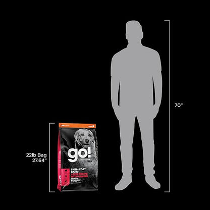 GO! SOLUTIONS Skin + Coat Care - Dry Dog Food, 22 lb - Lamb Recipe with Grains for All Life Stages - Complete + Balanced Nutrition for Dogs