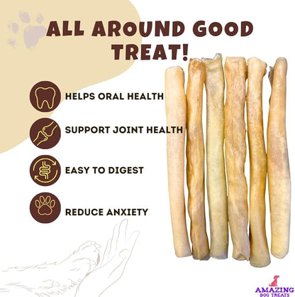 Amazing Dog Treats - Large Collagen Stick - (12 Inch - 50 Count) - Collagen Beef Cheek Rolls for Dogs - 100% Pure Collagen Sticks for Dogs - No Hide Bones for Dogs