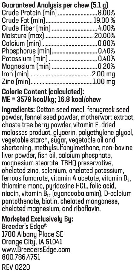 Breeder's Edge Oxy Momma- Nursing & Recovery Supplement- for Medium & Large Dogs- 40ct Soft Chews