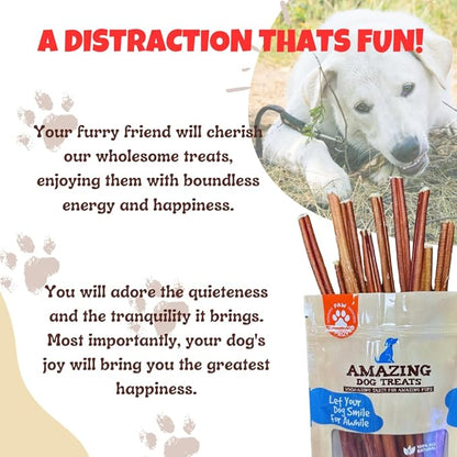 Amazing Dog Treats - Bully Sticks for Small Dogs (6 Inch Junior - 12 Count) - Premium Thin Bully Sticks for Dogs - Best Bully Stick Dog Chews - Bully Bones for Puppies and Small Breeds