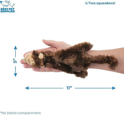 Best Pet Supplies Stuffing Free Squeaky Dog Toys for Small Dogs, Medium Dogs, and Large Dogs, Durable, Best Dog Chew Toy for Teething Puppy, Indoor Play - Cow, Monkey, Small