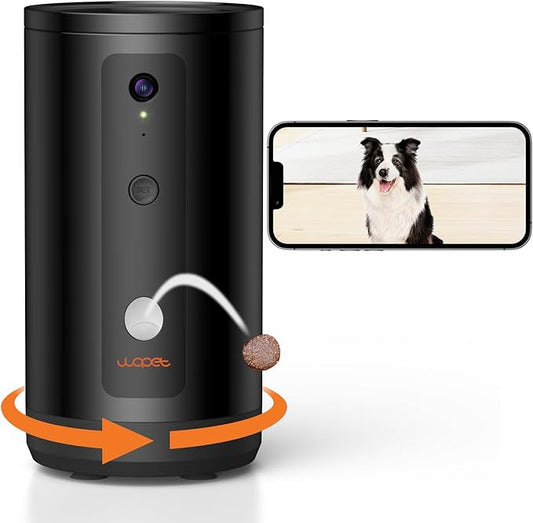 WOPET 300° Dog Camera with Treat Dispenser, [New 2024] 5G WiFi Pet Camera Treat Tossing for Cats and Dogs, 1080P HD with Night Vision, 2-Way Audio for Monitoring Your Pet on Phone app