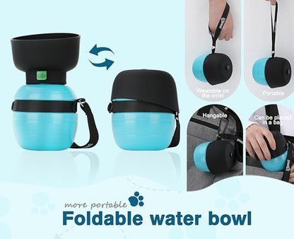 Pecute Portable Dog Water Bottle, 2 in 1 Cat Dog Travel Water Bottle Bowl Leakproof with Double Seal, BPA FREE, Lightweight, Pet Small Animal Water Bottel Dispenser for Outdoor Walking Hiking Travels