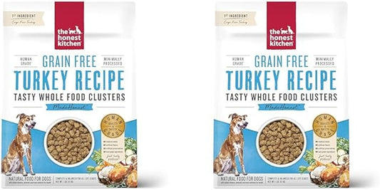 The Honest Kitchen Whole Food Clusters Grain Free Turkey Dry Dog Food, 1 lb Trial Pouch (Pack of 2)