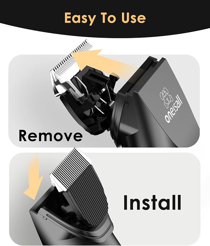 oneisall Cat Clippers for Matted Hair, Quiet Cat Shaver for Long Hair, Cordless Cat Hair Trimmer for Grooming, 2 Speed Pet Shaver Cat Grooming Kit for Cats Small Dogs Animals (Black)…