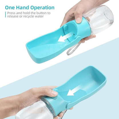 Portable Dog Water Bottle for Walking 19 OZ or 12 OZ Portable Pet Water Bottles for Puppy Small Medium Large Dogs Water Dispenser Dog Water Bowl Dog Accessories (19OZ Blue) (Blue 12 OZ)
