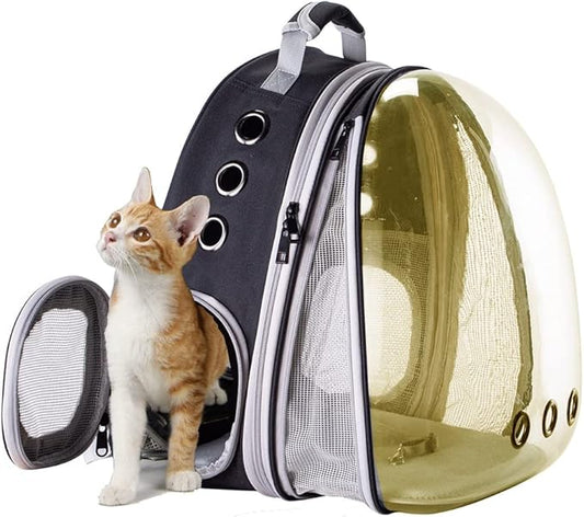 Front Expandable Cat Backpack Carrier, Fit up to 20 lbs, Polarized Bubble Window Pet Carrier Backpack for Large Fat Cat and Small Puppy