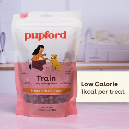 Pupford Freeze Dried Training Treats for Dogs & Puppies, 475+ Two Ingredient Bites (Chicken, 4 oz)