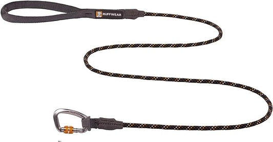Ruffwear, Knot-a-Leash Dog Leash, Reflective Rope Lead with Carabiner, Obsidian Black, Small