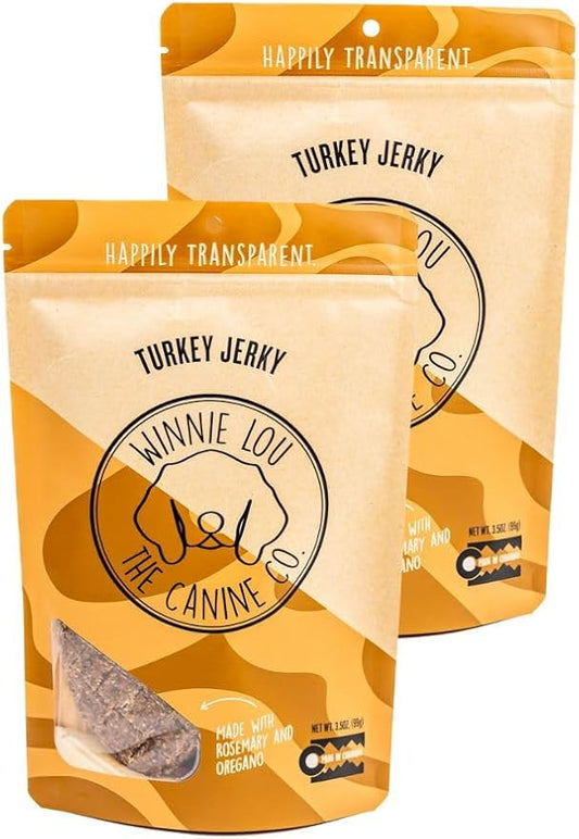 Winnie Lou Jerky Organic Jerky Dog Treats Made in The USA – Human Grade Dog Treats – Dog Jerky Treats – All Natural Dog Treats – Healthy Dog Treats (Turkey Jerky 2 Pack)