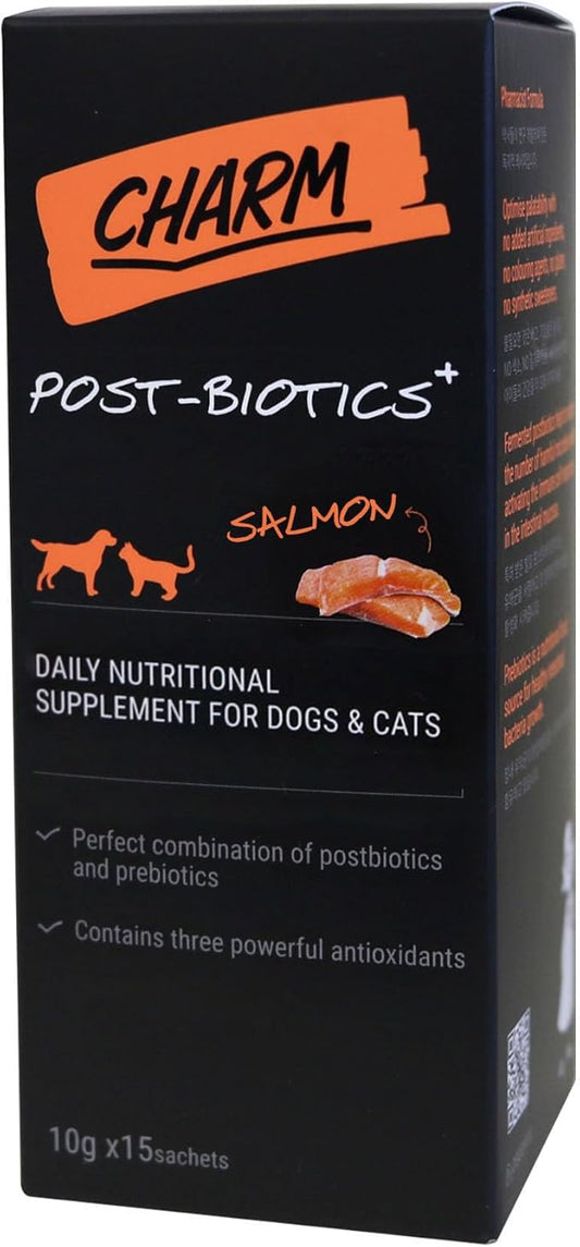 Charm Squeezable Paste Probiotic Vitamins Supplement for Cat & Dog- for Digestion, Diarrhea, Constipation Allergy, Hair Balls, Acts As Stool Softener- Suitable for Over 3 Mth Old Senior (Salmon)