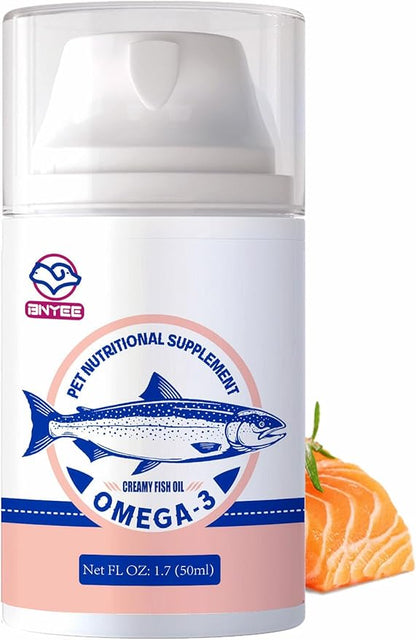Wild Salmon Fish Oil for Small Dogs & Cats -3X Omega 3 Skin & Coat Support - Concentrated Emulsified Food Supplement for Pets - Natural EPA + DHA Fatty Acids for Joint Function, Immune & Heart Health
